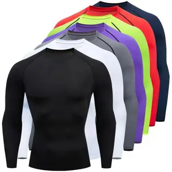 2025 Summer New Men's Fashion Tight Running T-shirt Fitness Training Long Sleeve Sports Shirt Cycling Slow Running Loose Top 3