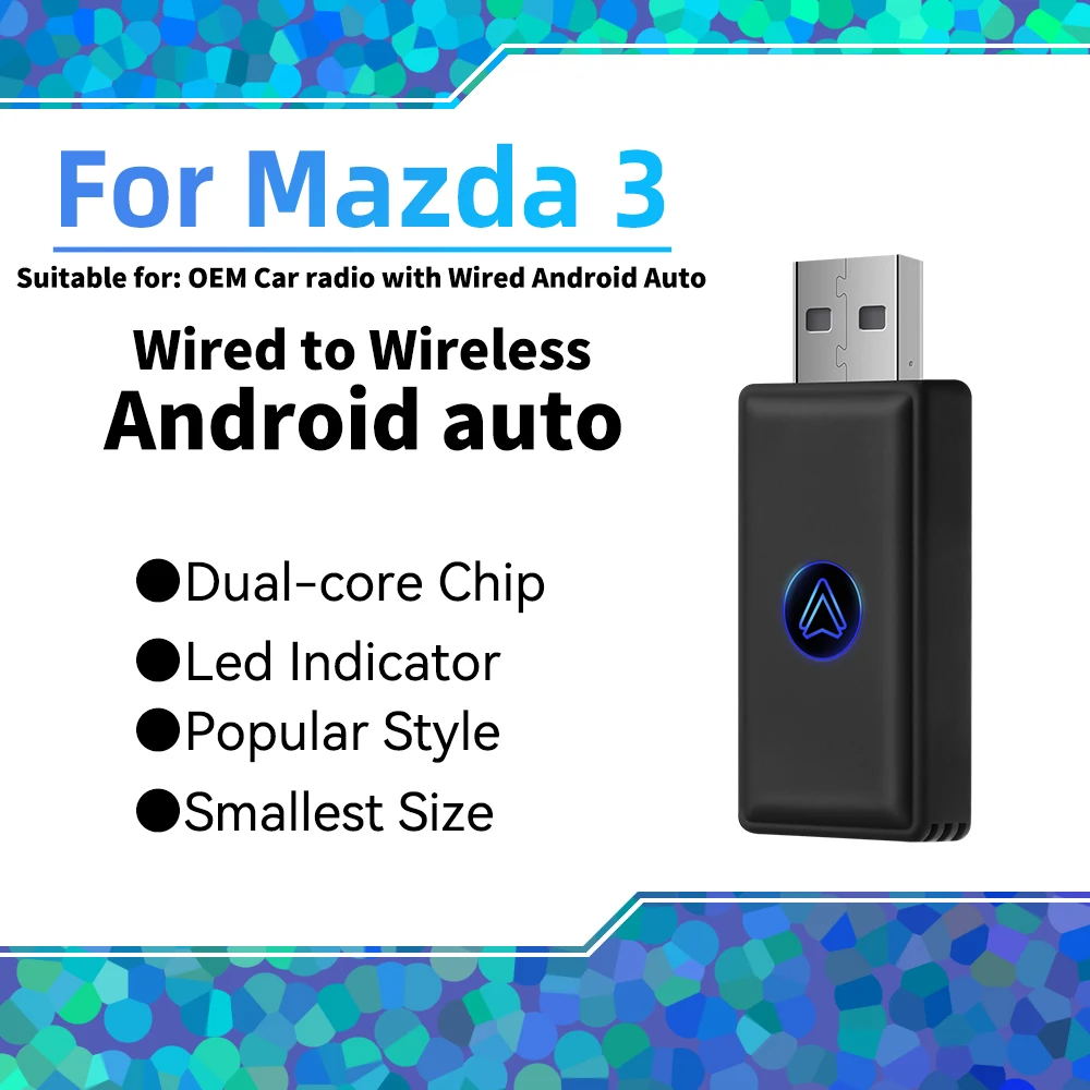 

Newest Mini Android Auto Wireless Adapter for Mazda 3 USB Dongle Smart AI Box Car OEM Wired Android Auto To Wireless BT Connect