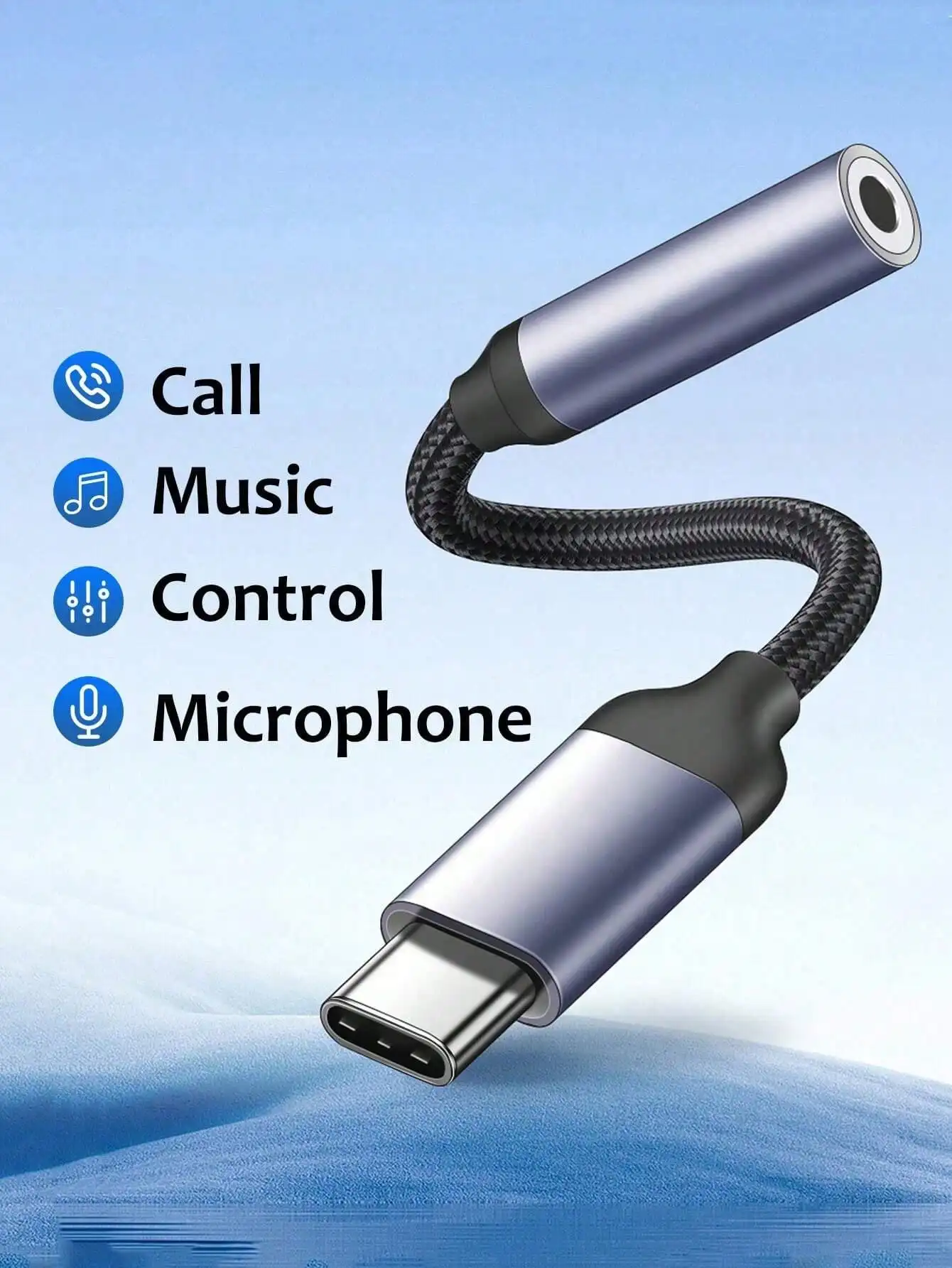 USB Type C to 3.5mm Female Headphone Jack Adapter USB C to 3.5 mm Aux Audio Dongle Cable Cord Compatible with iPhone 16 Pro Max