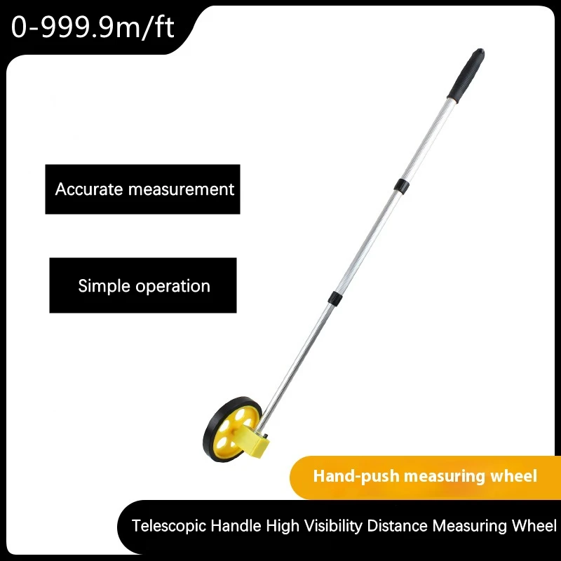 Measuring Wheel Telescopic High Visibility Distance Measuring Wheel 0-999.9m Roller Distance Meter Tape Rangefinder