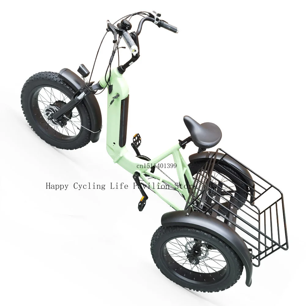 Folding Electric Bike Adults 3 Wheel Tricycle Fat Tire Cargo Bike Bicycle Aluminum Alloy 48V 500W 20 Inch Range 40km 20 km/h electric bike electric bicycle folding electric tricycle
