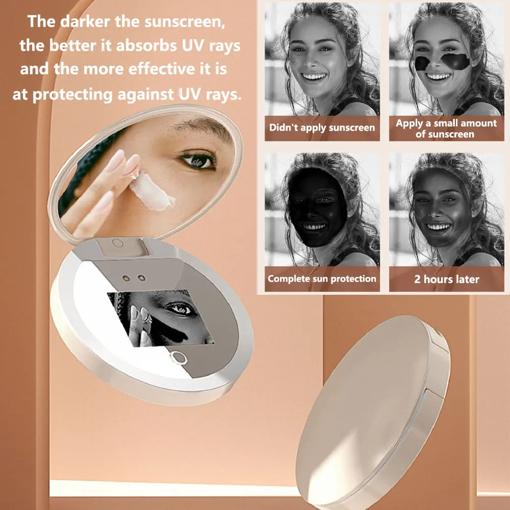 UV 미러 선스크린 스마트 메이크업 미러 테스트 카메라 비주얼 페이스 3색 L..