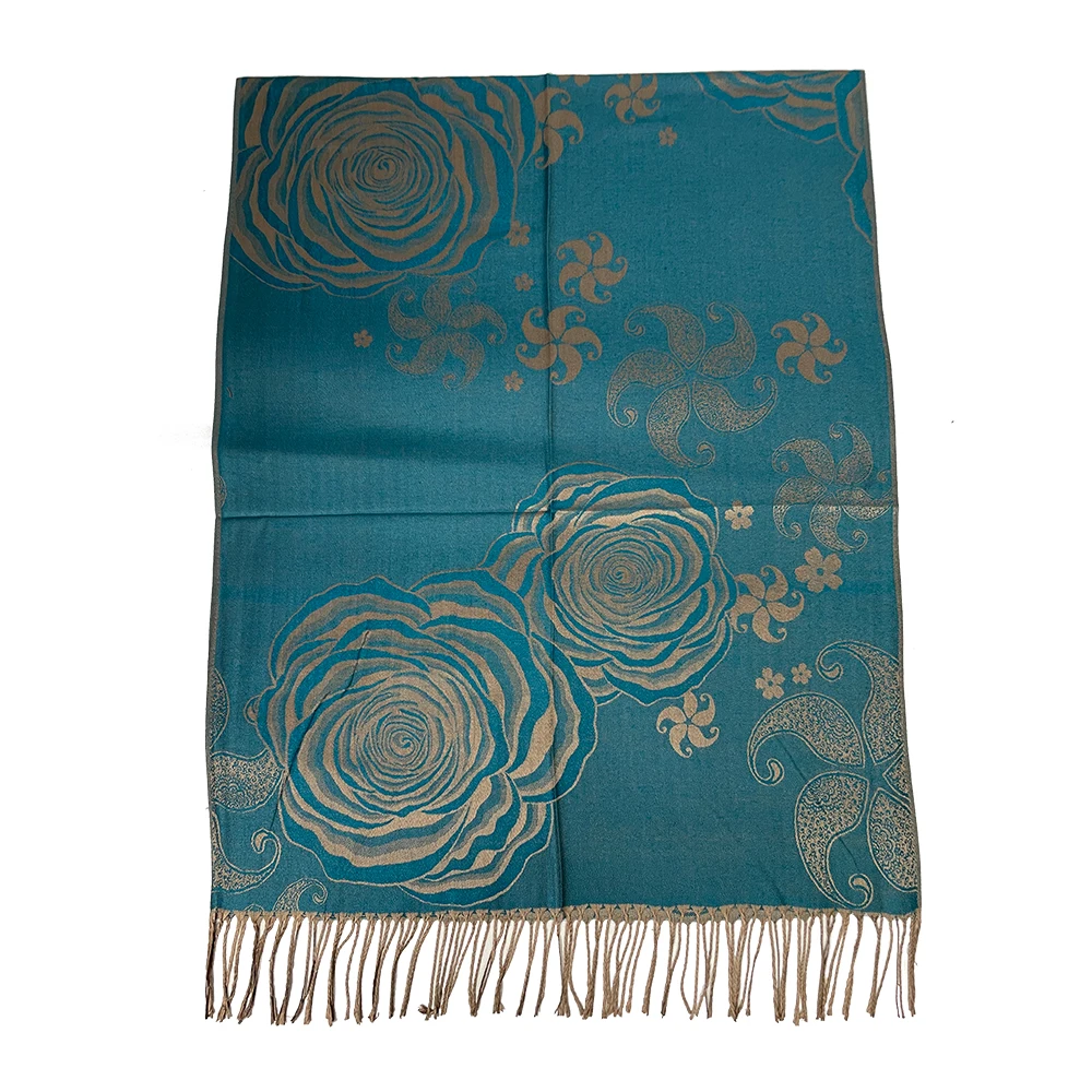 Fashion Pashmina Jacquard Scarf Rayon Stole Long Fringe Floral Ladies Wraps Shawls Women luxury brand designer silk scarf women 2022 spring summer shawls and wraps soft long pashmina foulard bandana ladies scarves new