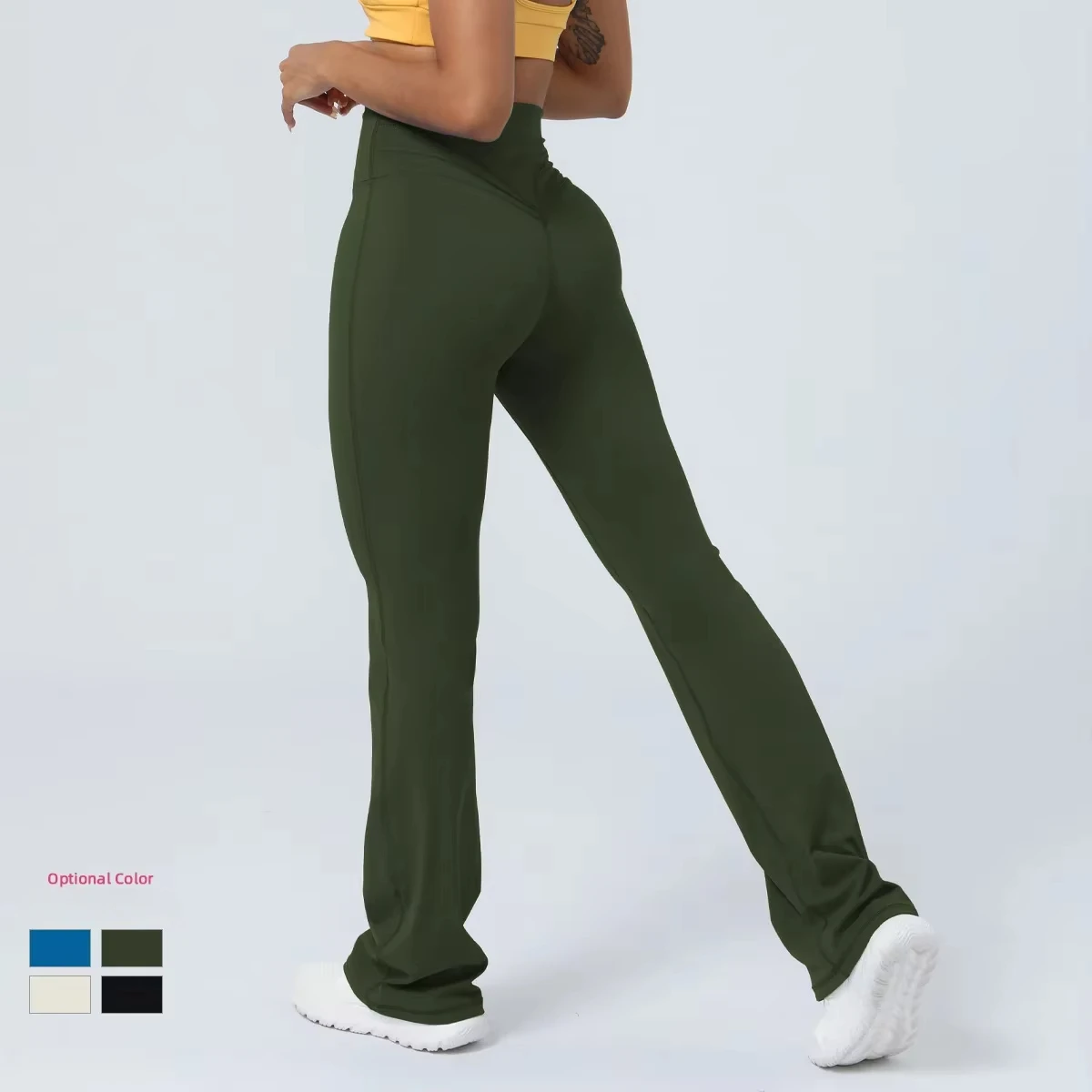 Yoga Pants Women Seamless Sports Fitness Casual Hip-lifting High-waist Flared Pants Suit Running Dance Workout Gym Leggings