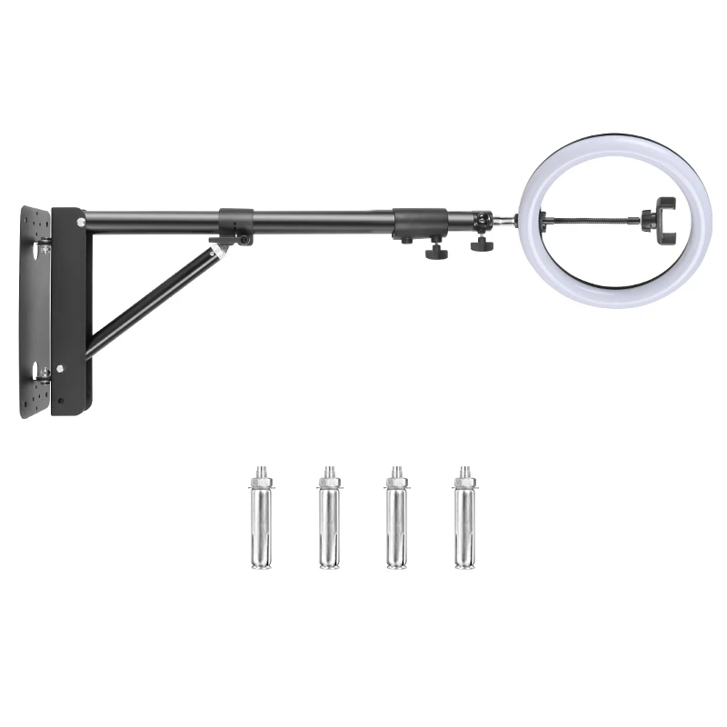 Right Light Wall Mounted Triangular Arm 4.5ft/5.7ft Wall Mount Stand Bracket Extended With 3/8 1/4 Threads Save Space
