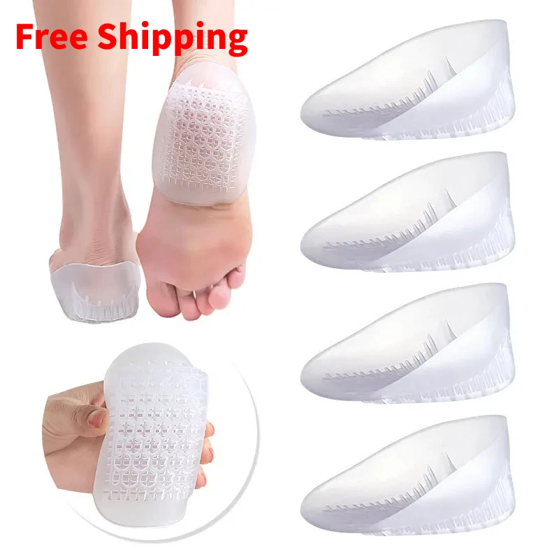 

2pieces=1pair Heel Cup Pads Silicone Plantar Fasciitis Insole Gel Heel Cushion Shoe Inserts Bone Spurs Pain Relief Protector