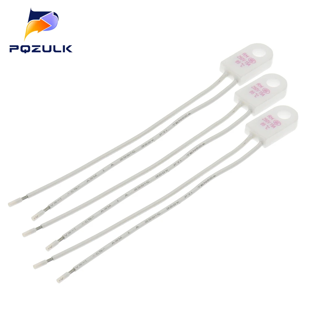 5PCS RH/Tf 95 115 125 130 135 150 180 230Degrees Celsius 15A 250V Temperature Fuse Thermal Links Over Temperature Protector thermal fuse