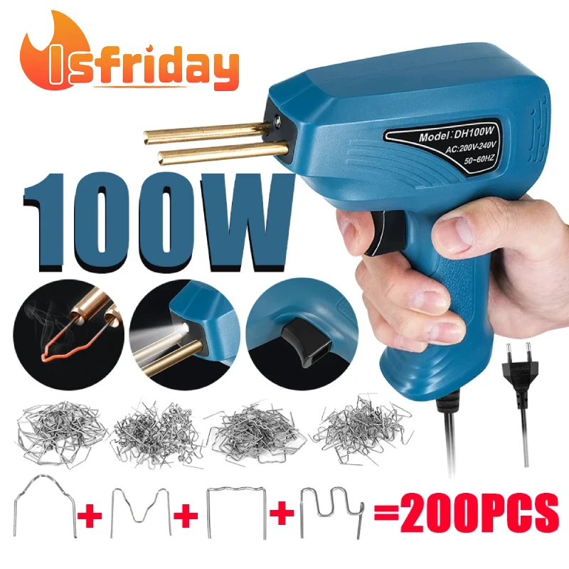 

100W HOT Stapler Plastic Welder Heat Gun Plastic Welding Machine Bumper Soldering Iron Staples Bumper Repair Car Tools Kit