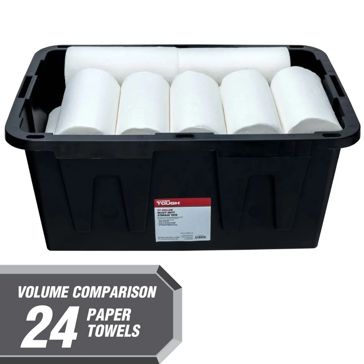 27 Gallon Snap Lid Plastic Storage Bin Container, Black with Red Lid 5