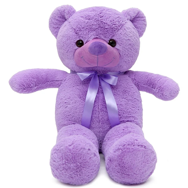 Ours en peluche violet pour enfants, figurine HDPFigurine, poupées en  peluche ruban, cadeau d'anniversaire pour la fête des léons, petite amie,  bébé, 40 cm-120cm