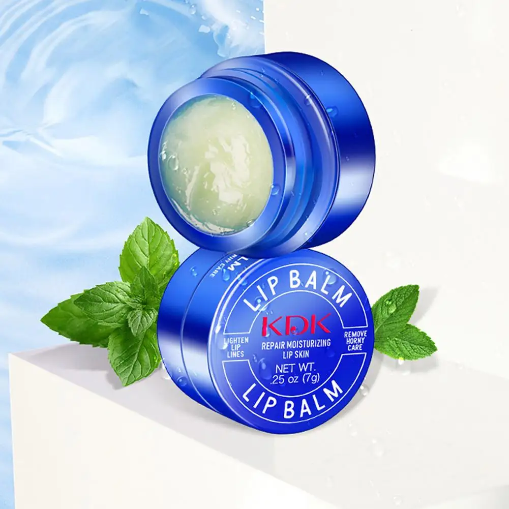 

Mini Portable Small Blue Jar Hydra Moisturizing Repair Lip Clear Balm Lip Professional And Soothing Deep Care Moisturizing Z8N7