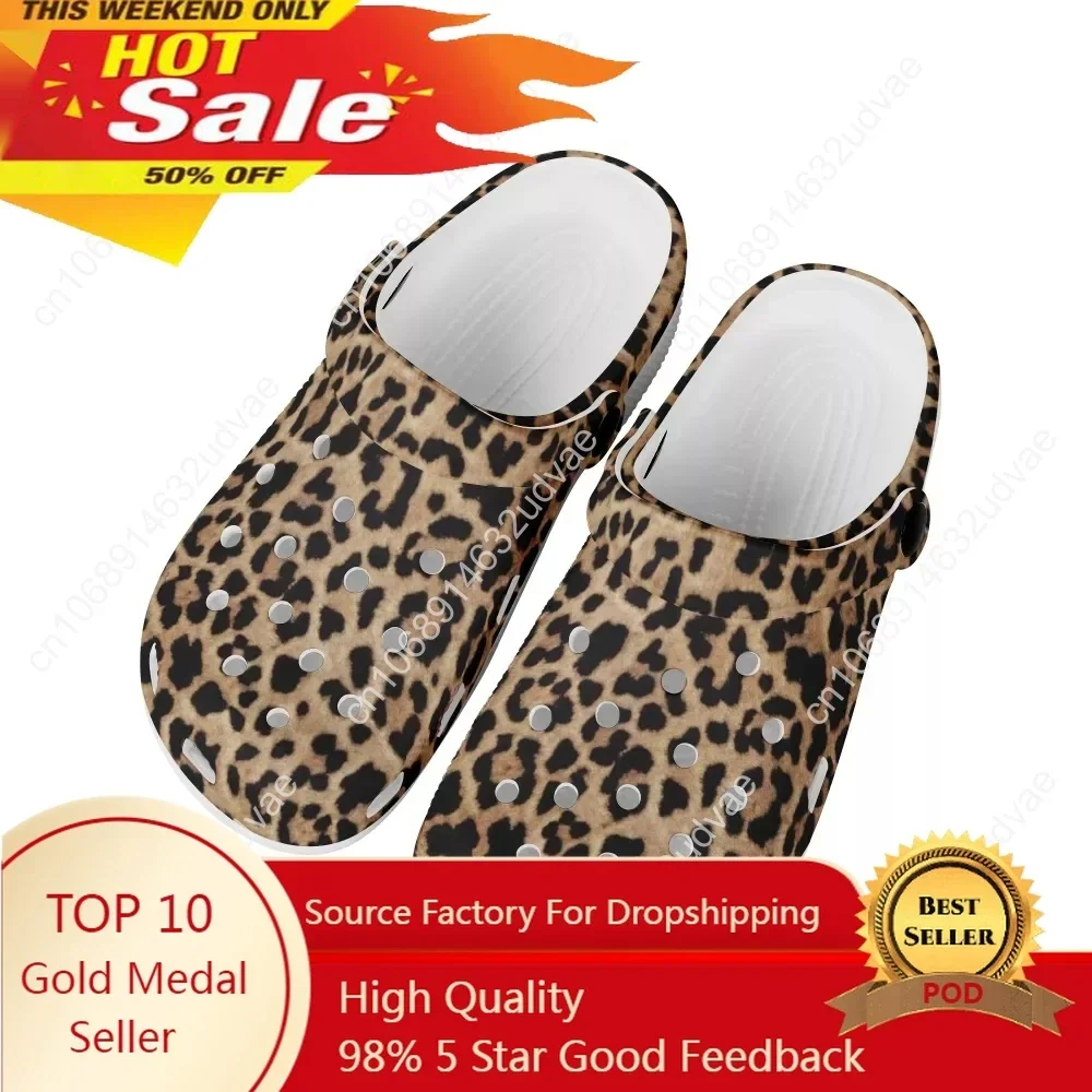 

2022 Clogs Sandals Men Large Size Slip On Outdoor Beach Summer Shoes With Hole Leopard Grain Pattern Causal Breathable Male