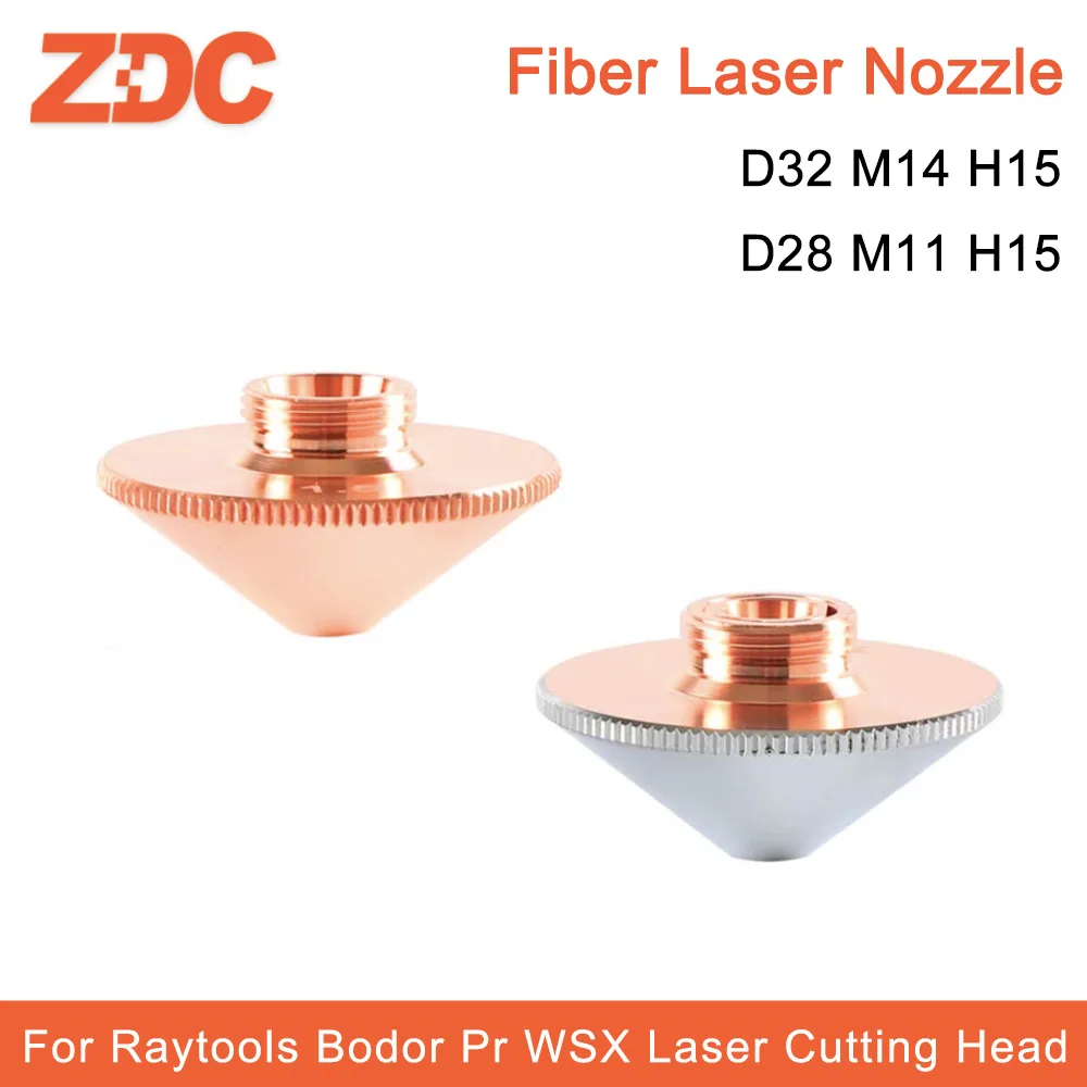 

ZDC Laser Nozzle Single/Double Layer D28mm D32mm H15 Caliber 0.8-5.0mm For Raytools Bodor Precitec WSX Fiber Laser Cutting Head