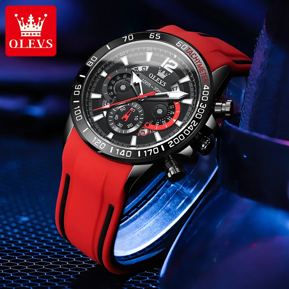OLEVS Men's Fashion Quartz Waterproof Luminous Sports Watch with Original Box