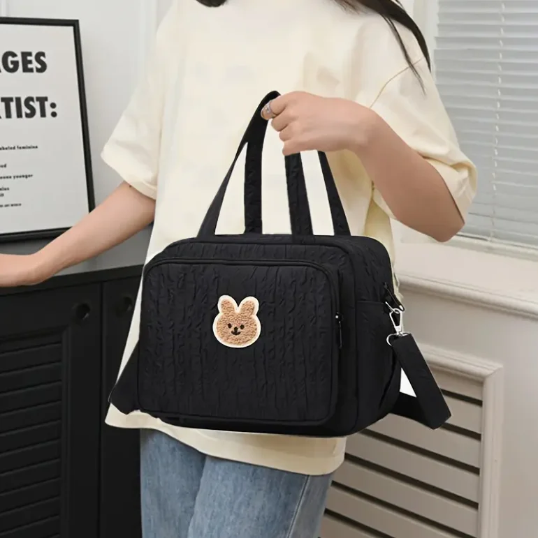 Stylish Quilted Diaper Bag for Moms - Versatile Shoulder & Crossbody Design, Lightweight & Spacious Perfect for Everyday Use - 5