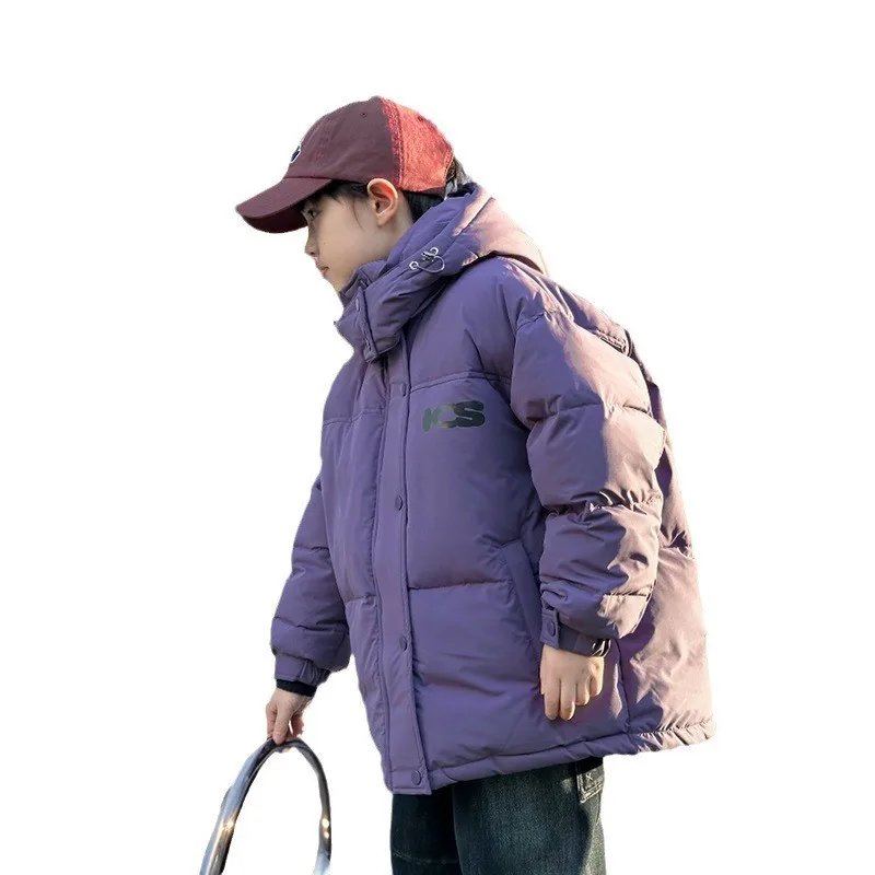 Winter Clothes High Velvet Waterproof Children's down Jacket New National Standard 90 White Duck down Boys Girls Bread Coat