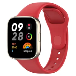 Silicone Wristband Bracelet for Smartwatch - Premium Accessory Belt (Red)