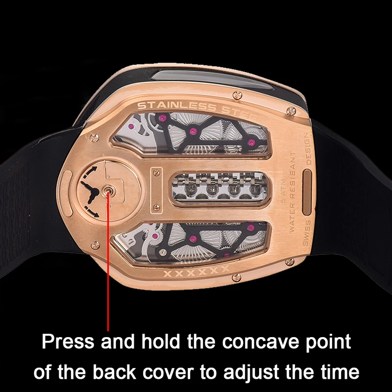 PINDU Design Men's Watch Top Brand Luxury Business Watch Men's Compass Waterproof Quartz Wristwatches Silicone Strap P6658