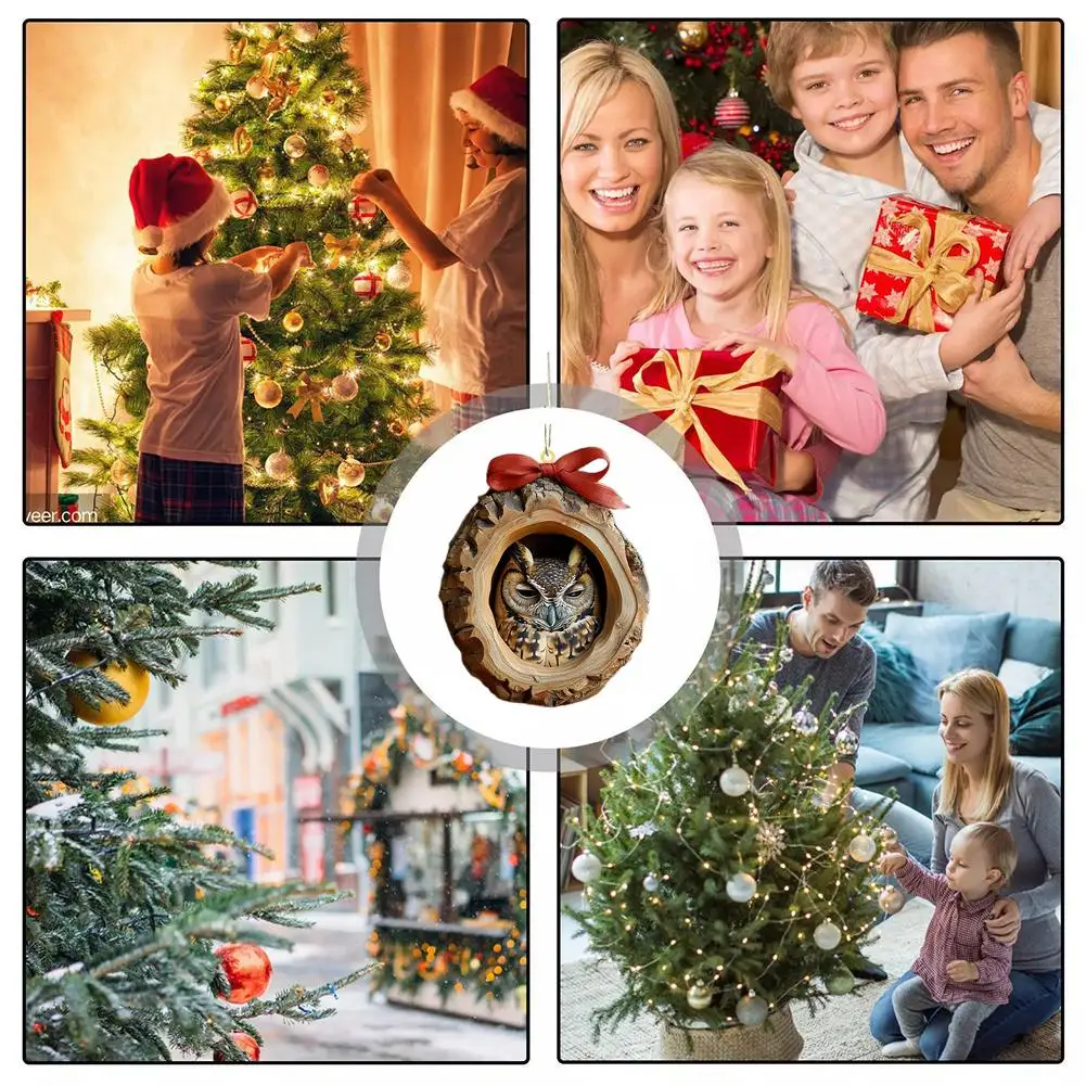Christmas Ornaments Acrylic Cartoon Forest Acrylic Christmas Ornaments Seasonal Decor for Tree Ceiling Cute Pattern Keepsake