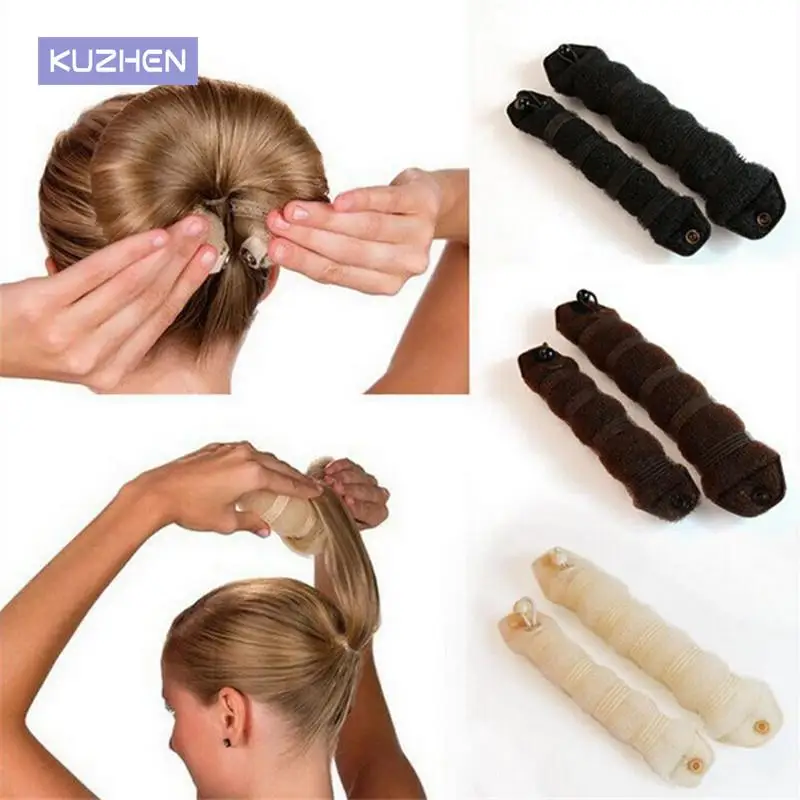 

2pcs/pack Beauty Fashion Sponge Hair Styling Donut Bun Maker Magic easy using Former Ring Shaper Style Tools