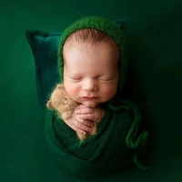 Newborn Photography Props Velvet Pillow Bowknot Hairband Baby Studio Shooting Basket Cushion Mat Photoshoot Accessories Set 6