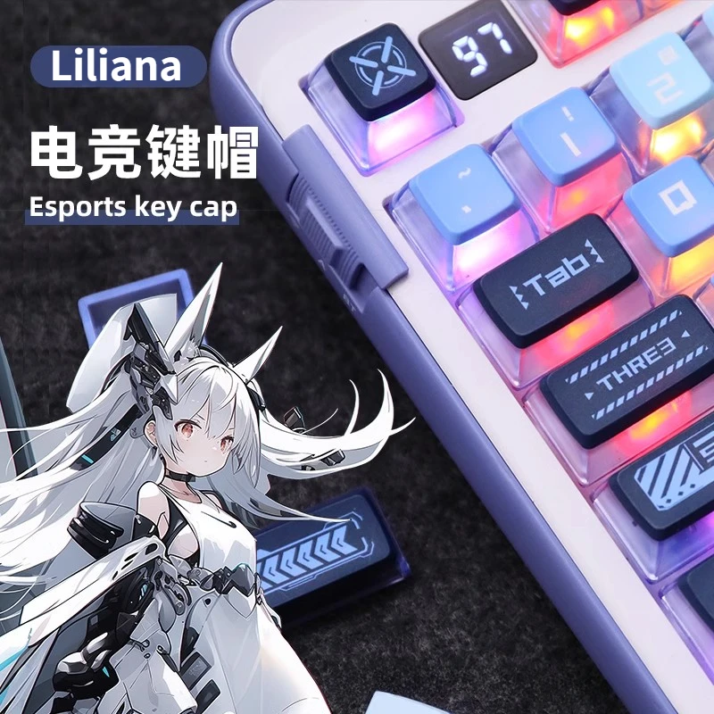 Liliana Customized Keycap Set 117 Key Five-Sided Sublimation ASA Profile Anime Keycaps for Mechanical Keyboard Accessories Gift
