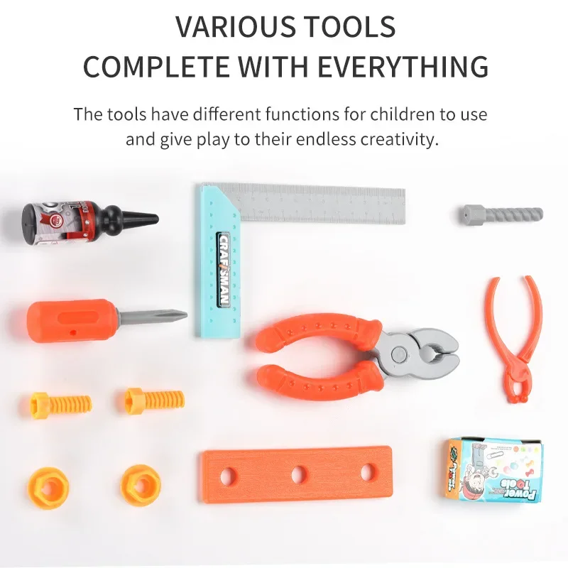 Kids Toolbox Kits Simulated Repair Tool Set Pretend Play House Toy Set with Toy Screwdriver for Kids Christmas Party Montessori