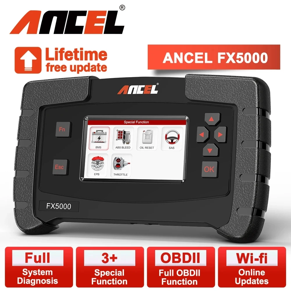 

ANCEL FX5000 OBD2 Car Scanner ABS Bleeding Oil EPB Reset All System Code Reader OBD 2 Car Diagnostic Tools Lifetime Free Update