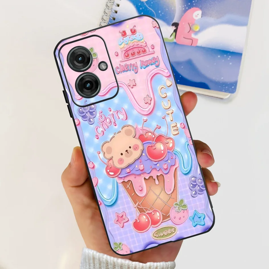 Lovely Cartoon Soft Silicone Back Protective Case Cover - Moto G55 5G