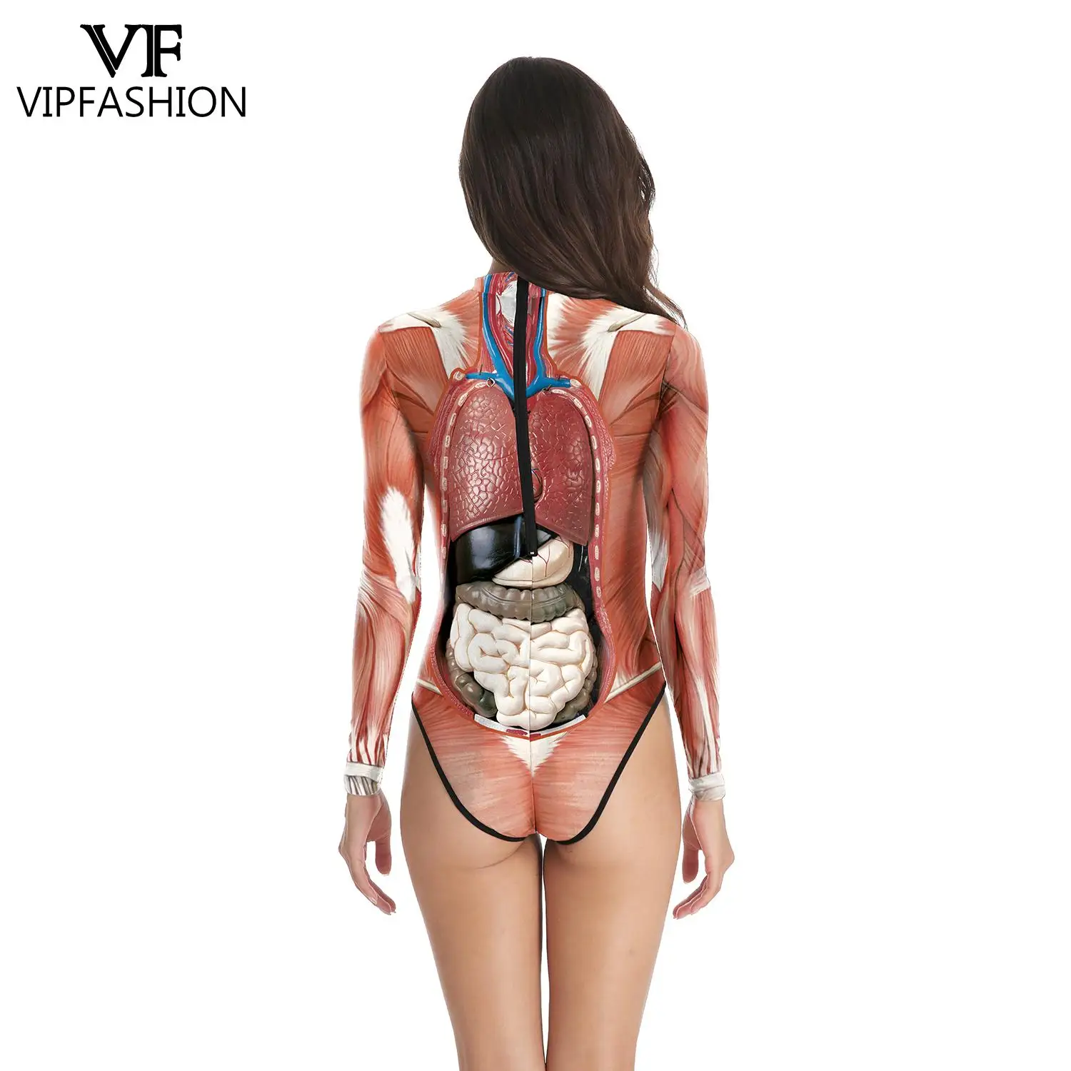 Funny Human Body 3D Print Halloween Scary Party Cosplay Bodysuit cosplay costume