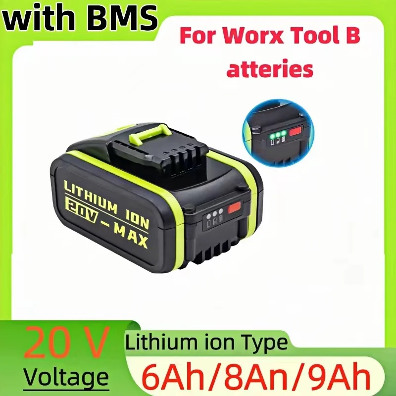 

Suitable for WorxW3553 / WO3551, 20 v battery replacement W3551W3572Wx3553Wx176Wx178Wx178Wc268 lithium ion line electric tools