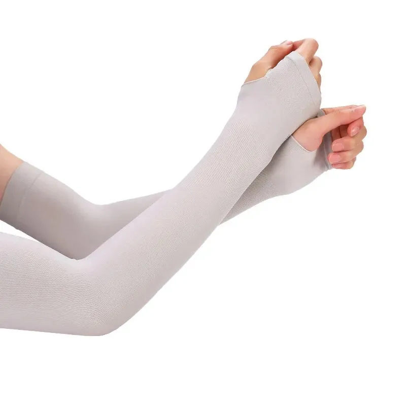 Sun Protection Arm Sleeves Outdoor Arm Sleeves Ice Fabric Breathable Quick Dry Running Sportswear Sun UV Protection Long Arm Cover Cycling Sleeves