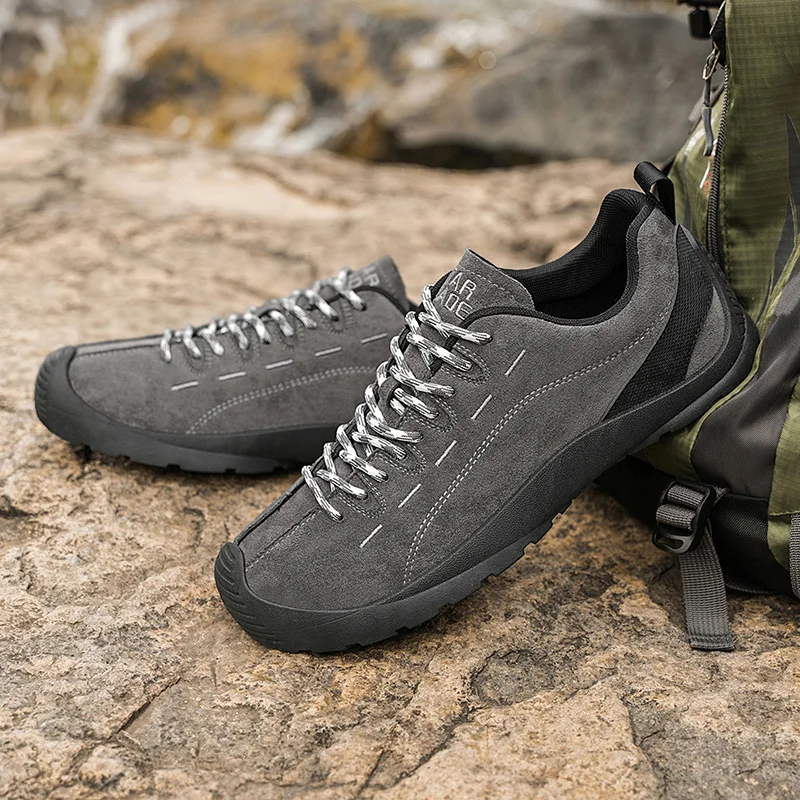 2025 High Quality Mens Hiking Shoes Outdoor Low Ankle Hunting Trekking Sneakers Plus Size Suede Leather Men Tourism Travel Shoes 3