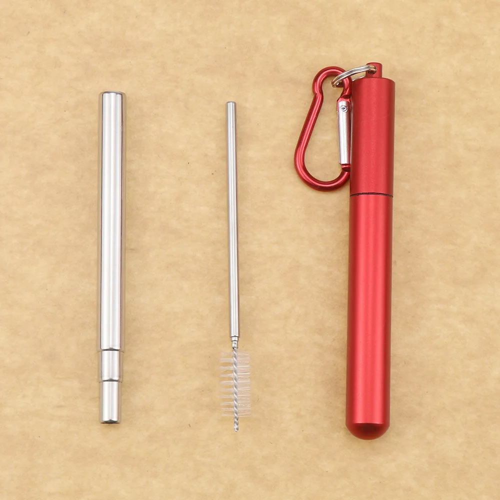 304 Stainless Steel Straw Retractable Coffee Straw Telescopic Milk Tea Stirring Reusable Straw, Foldable Beverage retractable straw