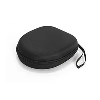Headphone Carrying Case Shockproof Headset Pouch Capacity Handheld Earphone Container Company Travel Supplies Black 4