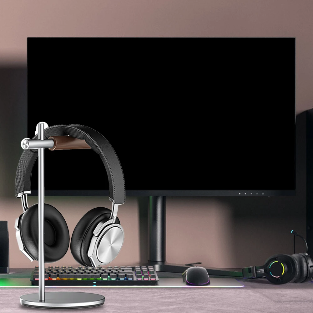 알루미늄 합금 데스크 이어폰 스탠드 미끄럼 방지 게임용 헤드셋 스탠드 랙 애플 비전 프로/에어팟 맥스/하이퍼엑스/비츠용 탈부착 가능