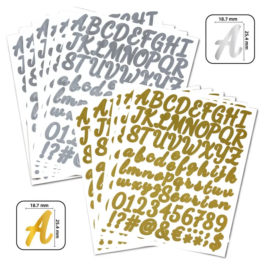 Number Stickers Letter Stickers 5Pcs/set Colorful Letter Stickers Self-Adhesive vinyl Alphabet Number Sticker for Mailbox Sign Door Address Number Cards Cups