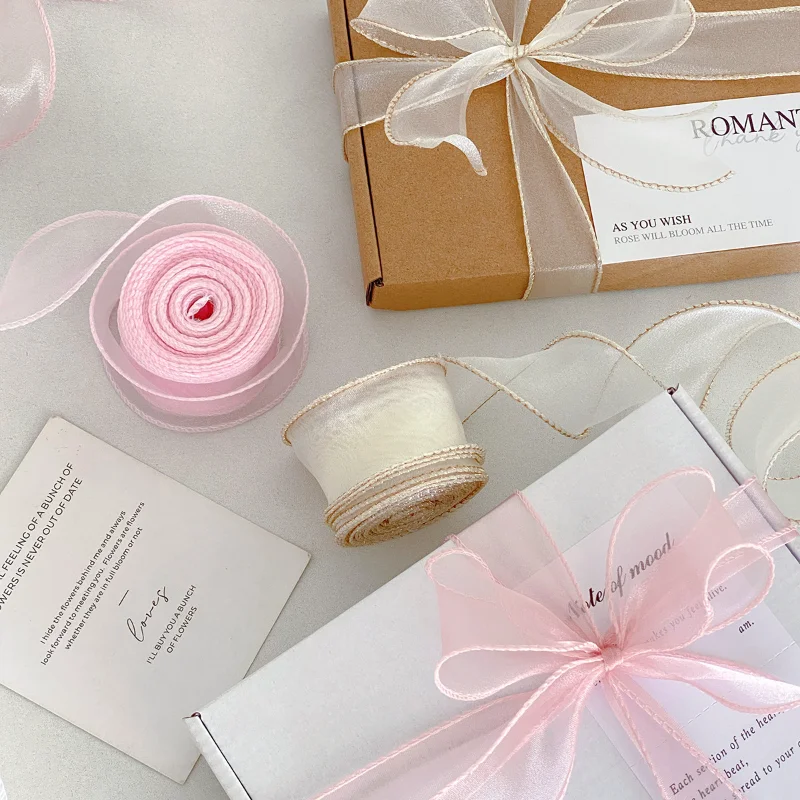 10Yard/Roll 6cm Chiffon Silk Ribbon Organza Satin For DIY Craft Gift Wrapping Decoration Wedding Bouquets Wreath Sewing Supplies