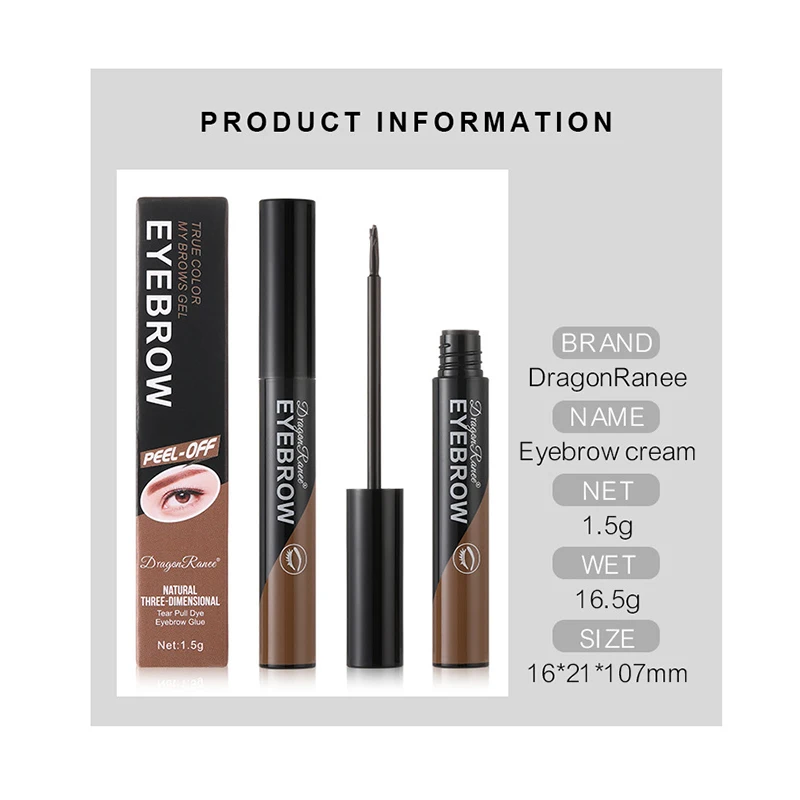 Description Picture 6 of itemWaterproof Liquid Gel Eyebrow Pencil Lazy Makeup Eyebrow Enhancer Durable Durable Removable Natural Eyebrow Tone 1 Piece