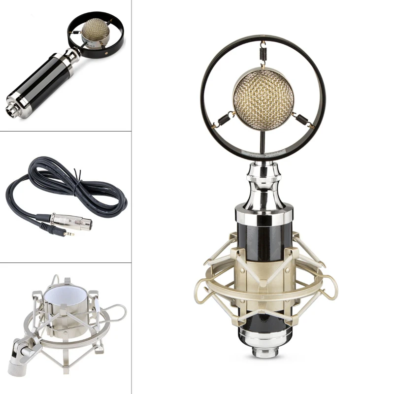 

Professional Karaoke Microphone Condenser Wired Vintage Recording Studio Microphone For Singing Computer Live Broadcast Mikrofon