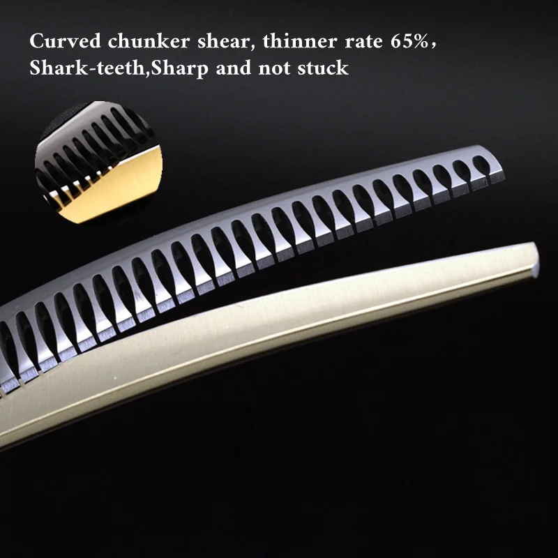 7.5 Inch Dog Grooming Curved Chunker Scissors Professional Bend Thinning for Grommer Pet Hair dog grooming scissors dog grooming scissors kit