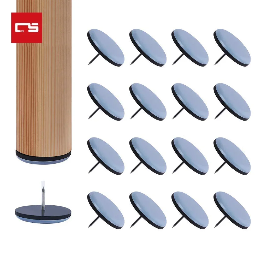 Furniture Leg Sliders Pads With Nail Feet Furniture Moving Gliders Mover Floor Protector for Tables Sofas Recliners 20Pcs furniture gliders furniture leg pads furniture foot pads rubber furniture feet pads furniture foot protector furniture feet