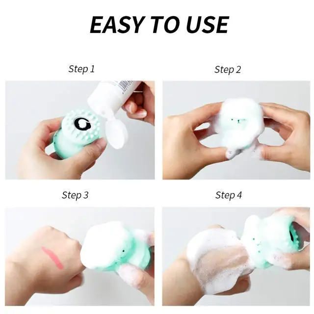 brosse nettoyante visage en forme de poulpe avec éponge, accessoire de nettoyage du visage – Image 5