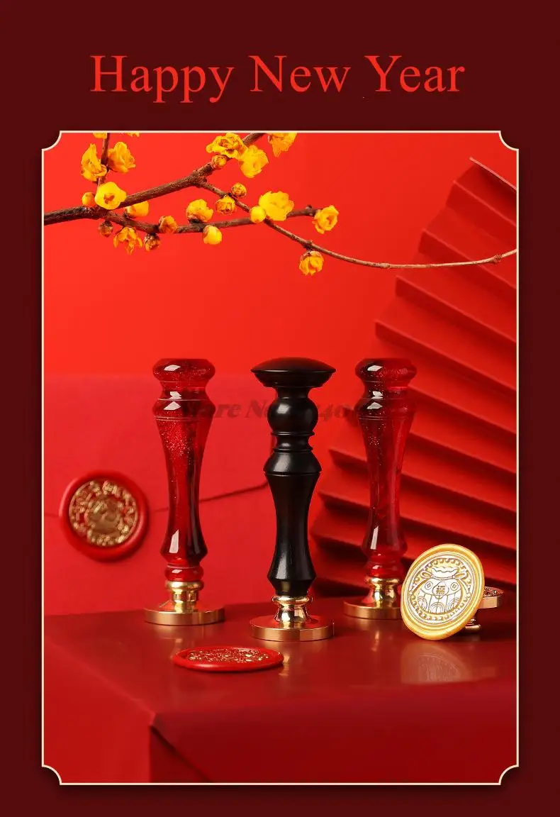 2022 Lunar New Year Stamp Sealing Seal Wax Fu Chun Chinese Traditional Elements Scrapbooking For Envelope Wedding Party