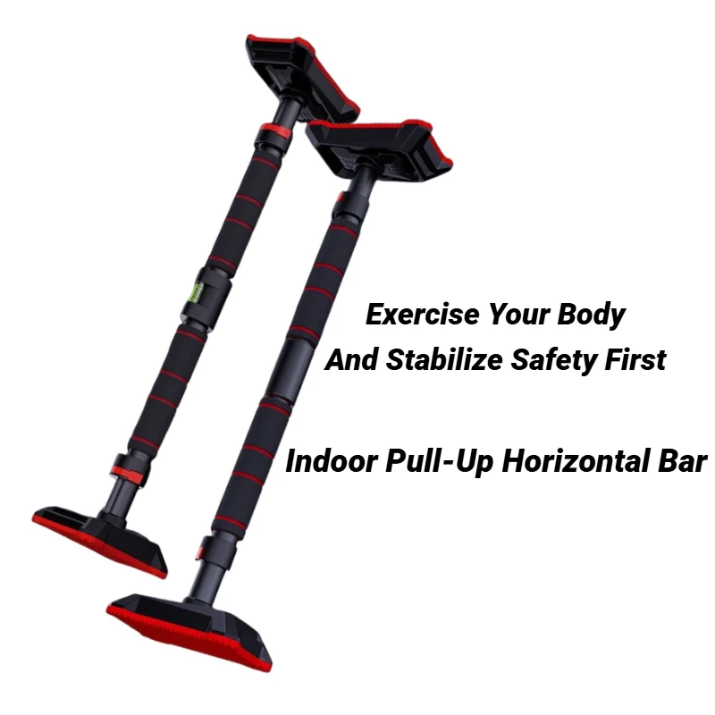 Barre de traction ajustable 69-92cm avec niveau - Barre de musculation pour porte - Renforcement dos et bras