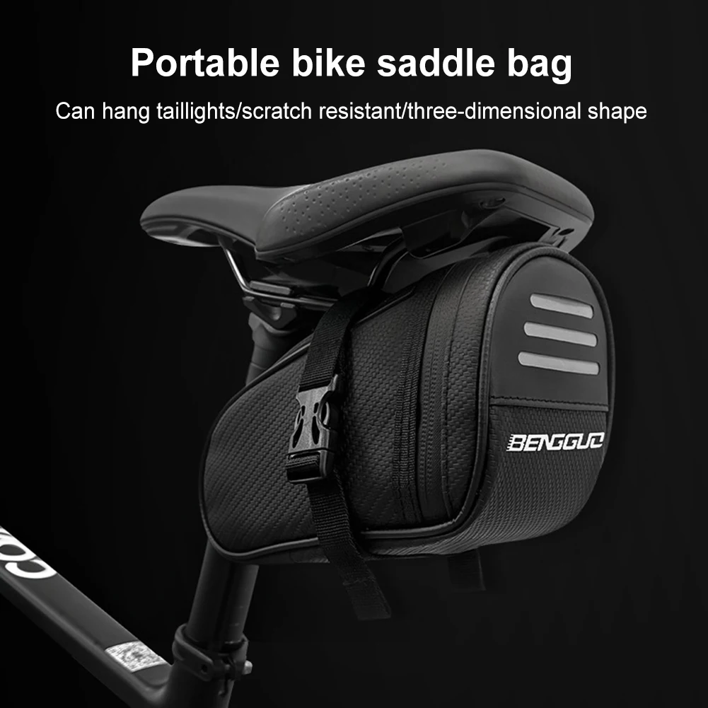 1L Reflective Cycling Bag Waterproof Ultralight Bicycle Tail Bag Large Capacity Bike Under Seat Pack MTB Road Bike Accessories