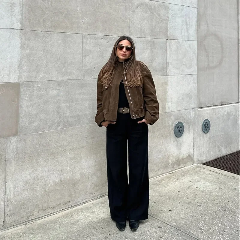 Jaqueta Cropped Suede