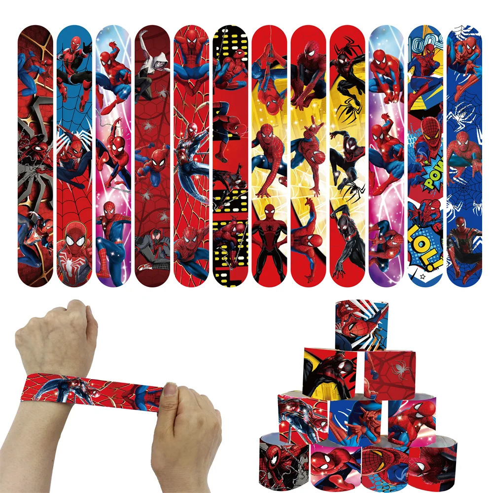 

Spiderman Superhero Slap Silicone Wristband Spidey and His Amazing Friends Snap Bracelet Party Favor Pinata Goody Bag Filler