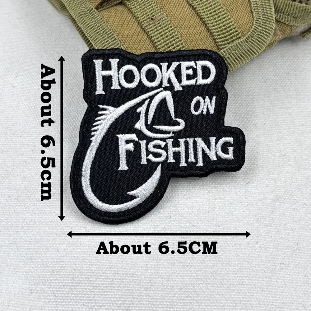 Hookend on Fishing Tactics Embroidered Patch - Hook & Loop Sew-On Military Badge
