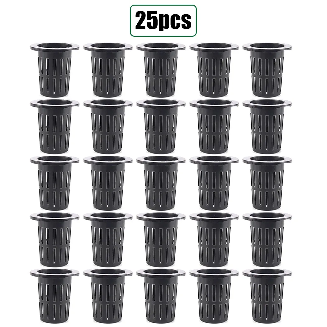 25PCS Pot Net Cup Soilless Mesh Net Basket Plant Veg Grow Nursery Cup Pot Garden Plant Basket Care Supplies